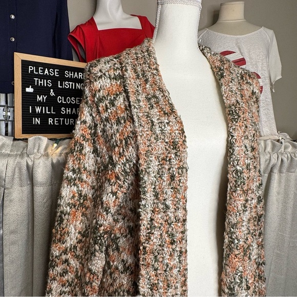 Multicolor Tassel Open Front Sweater Cardigan – Size XL - Picture 3 of 11